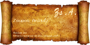 Zsupos Anikó névjegykártya